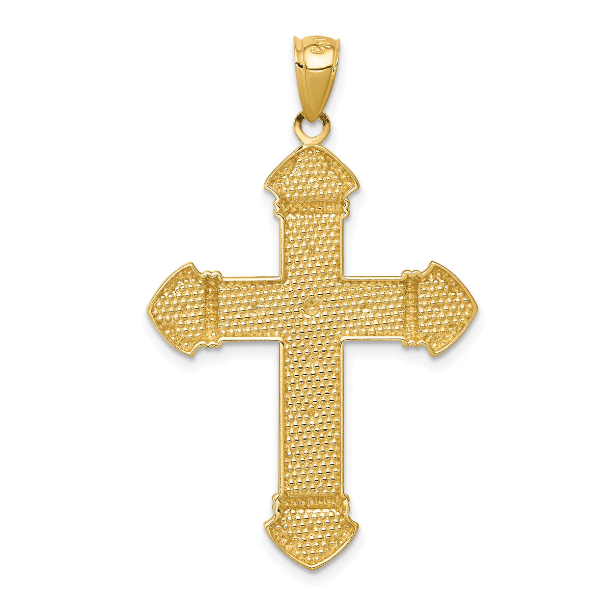 14k Budded Cross Pendant-C3614