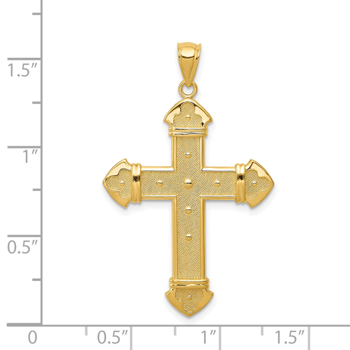 14k Budded Cross Pendant-C3614