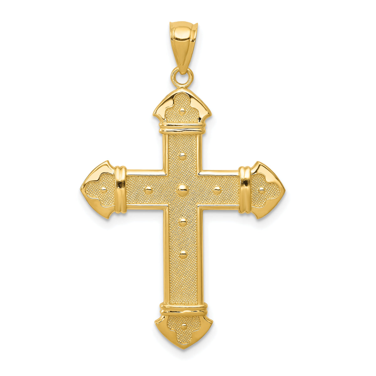 14k Budded Cross Pendant-C3614