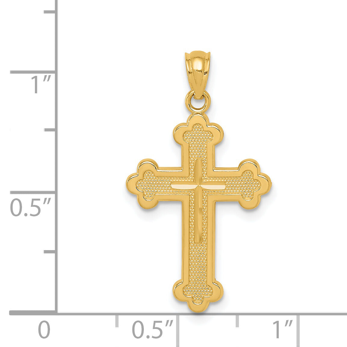14k Budded Cross Pendant-C3615