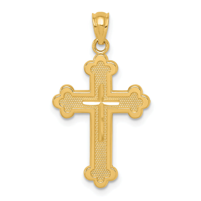 14k Budded Cross Pendant-C3615