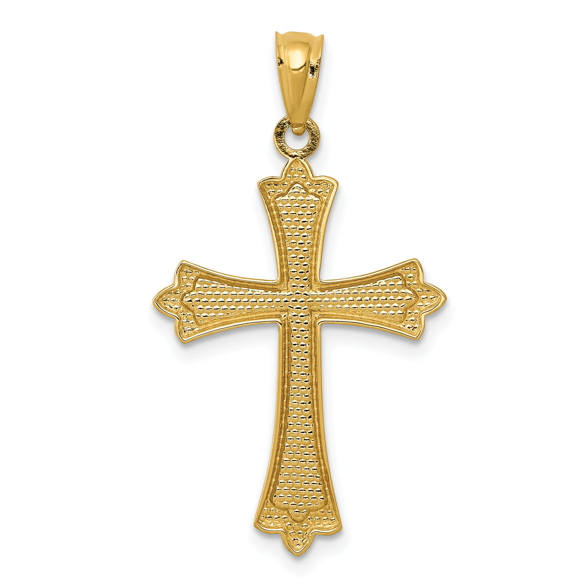 14k Fleur de Lis Cross Pendant-C3617