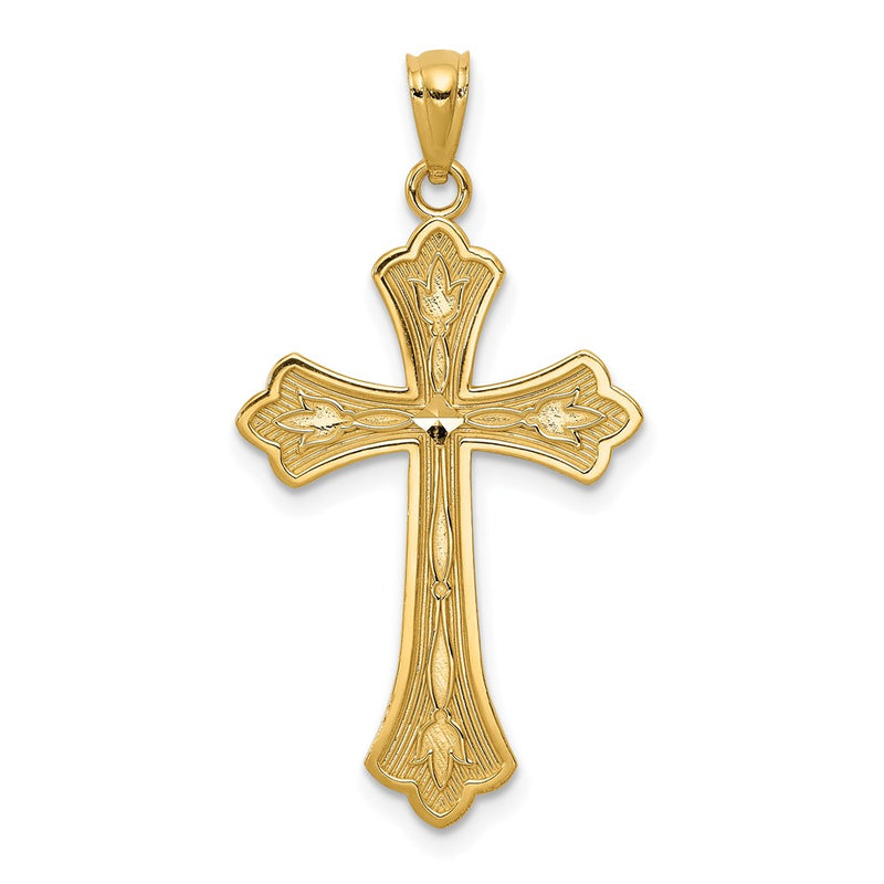 14k Diamond-cut Cross Pendant-C3618