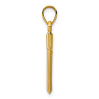 14k Polished Hollow Cross Pendant-C3623