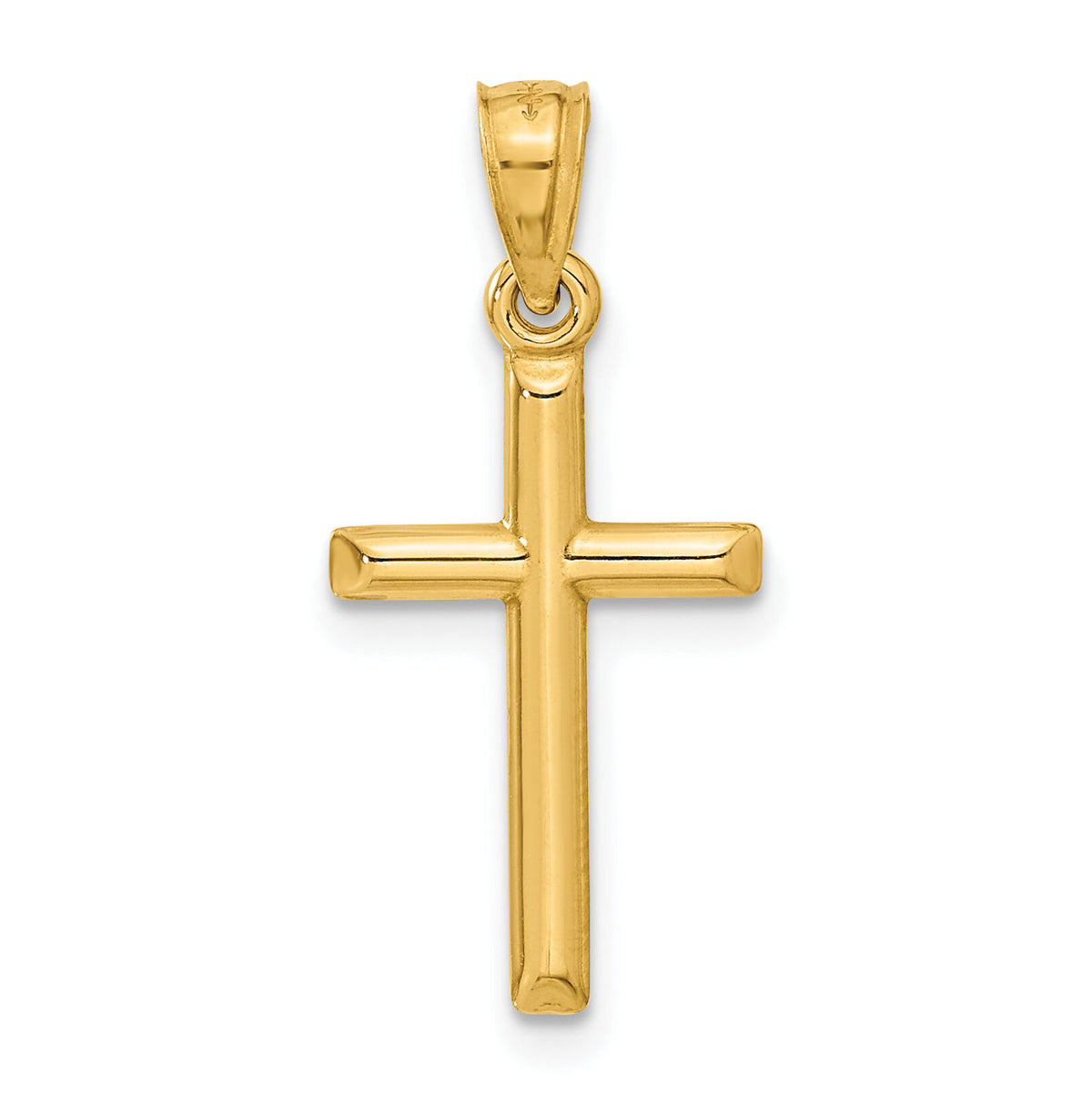 14k Polished Hollow Cross Pendant-C3623