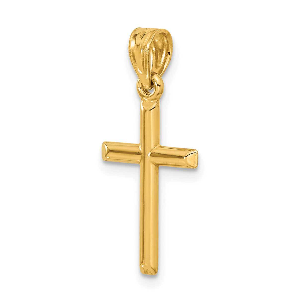 14k Polished Hollow Cross Pendant-C3623