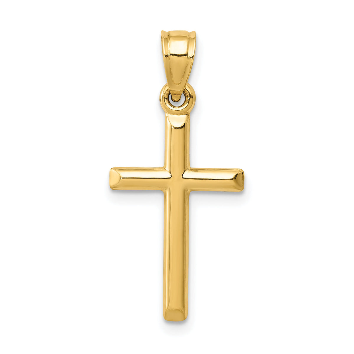 14k Polished Hollow Cross Pendant-C3623