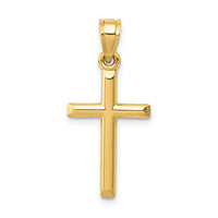 14k Polished Hollow Cross Pendant-C3623
