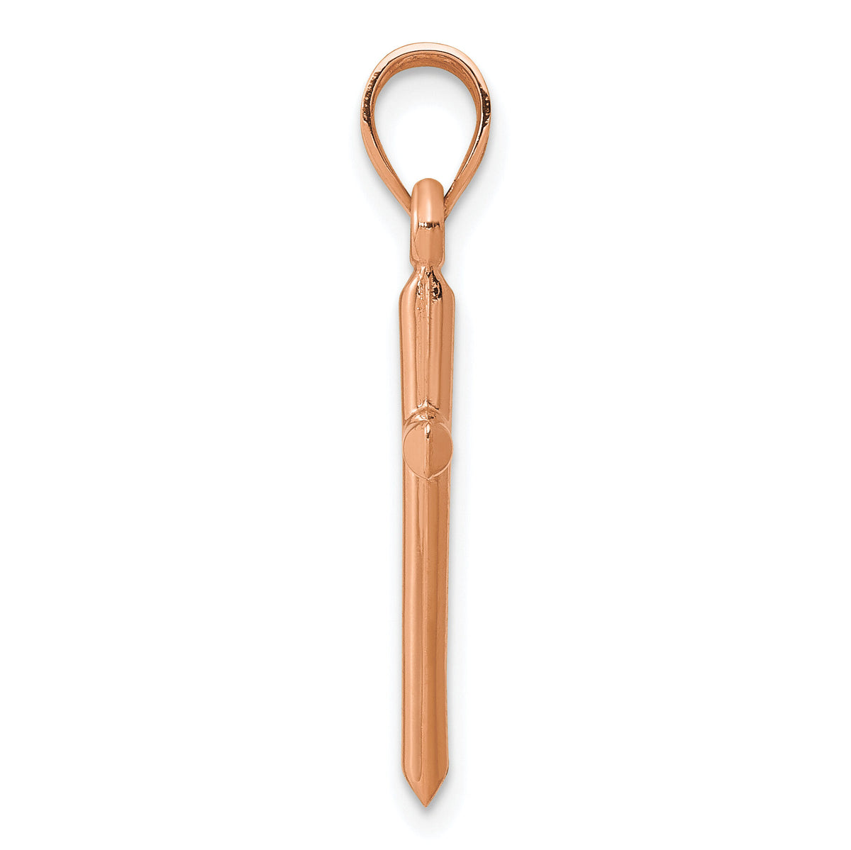 14k Rose Gold Polished Hollow Cross Pendant-C3623R