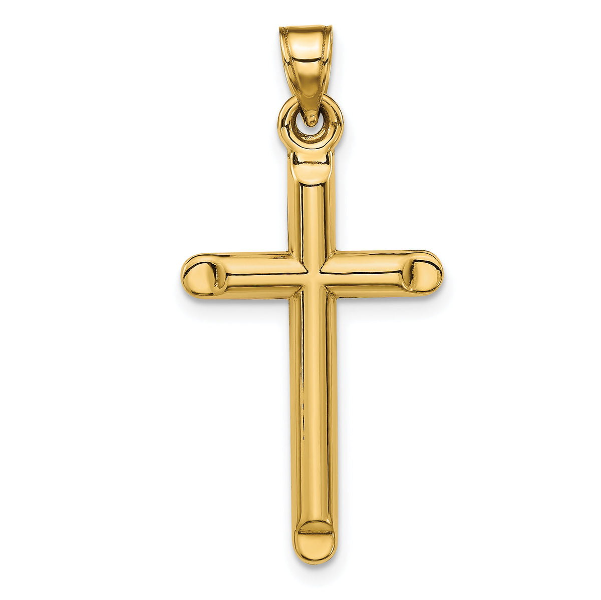 14k 3-D Hollow Cross Pendant-C3624