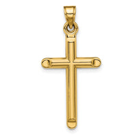 14k 3-D Hollow Cross Pendant-C3624
