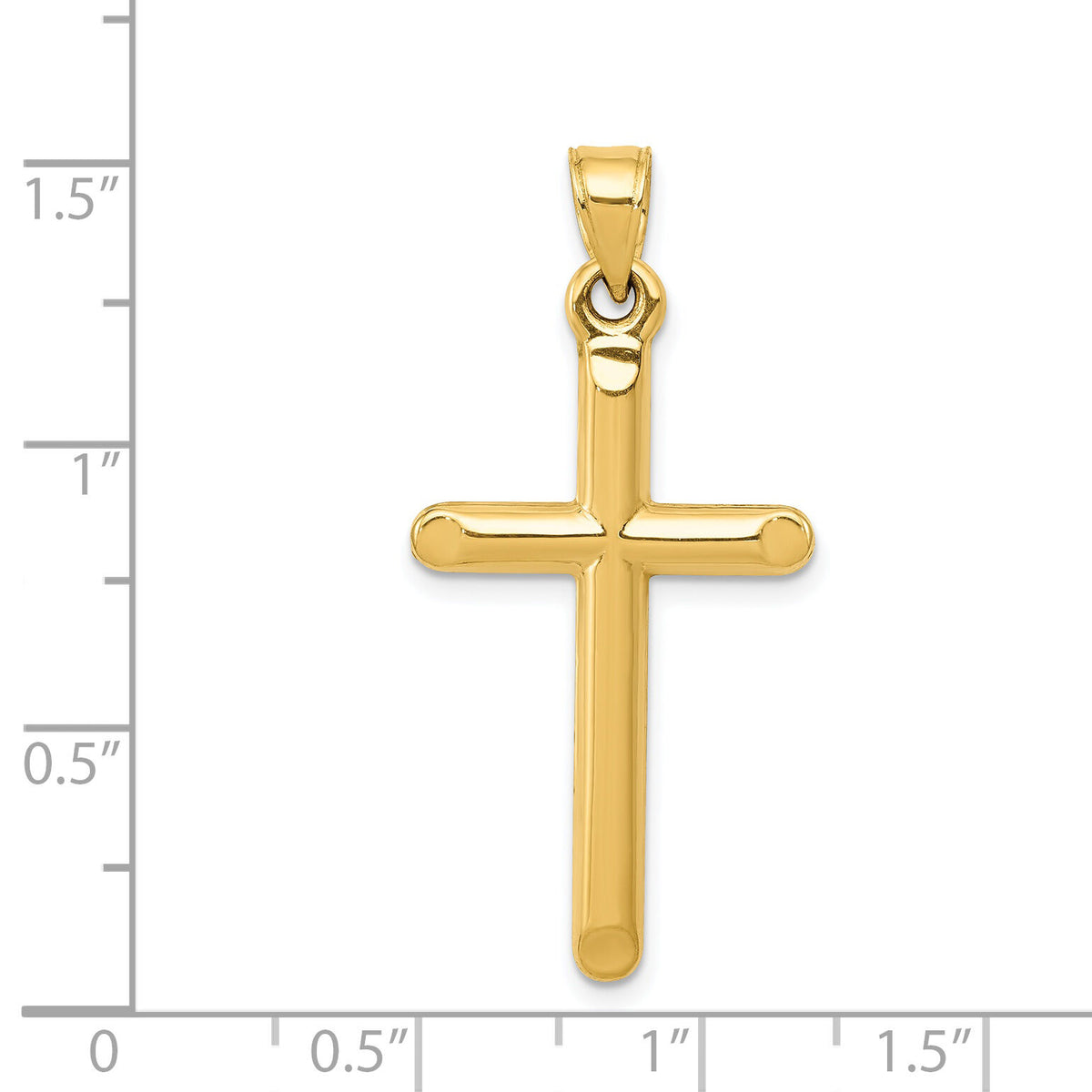 14k 3-D Hollow Cross Pendant-C3624