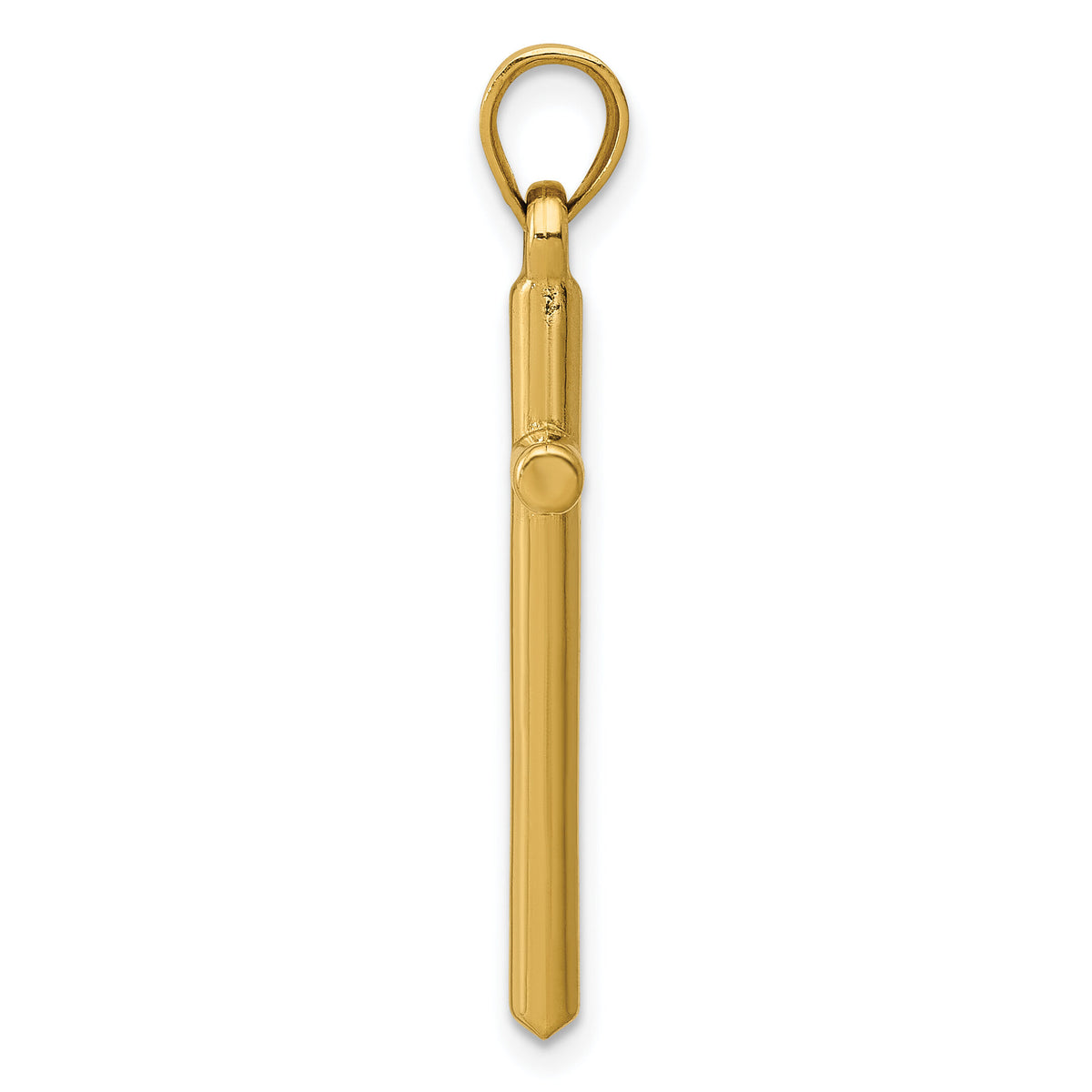 14k Polished Hollow Cross Pendant-C3625