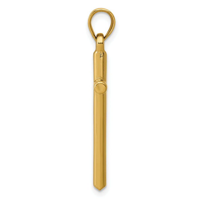 14k Polished Hollow Cross Pendant-C3625
