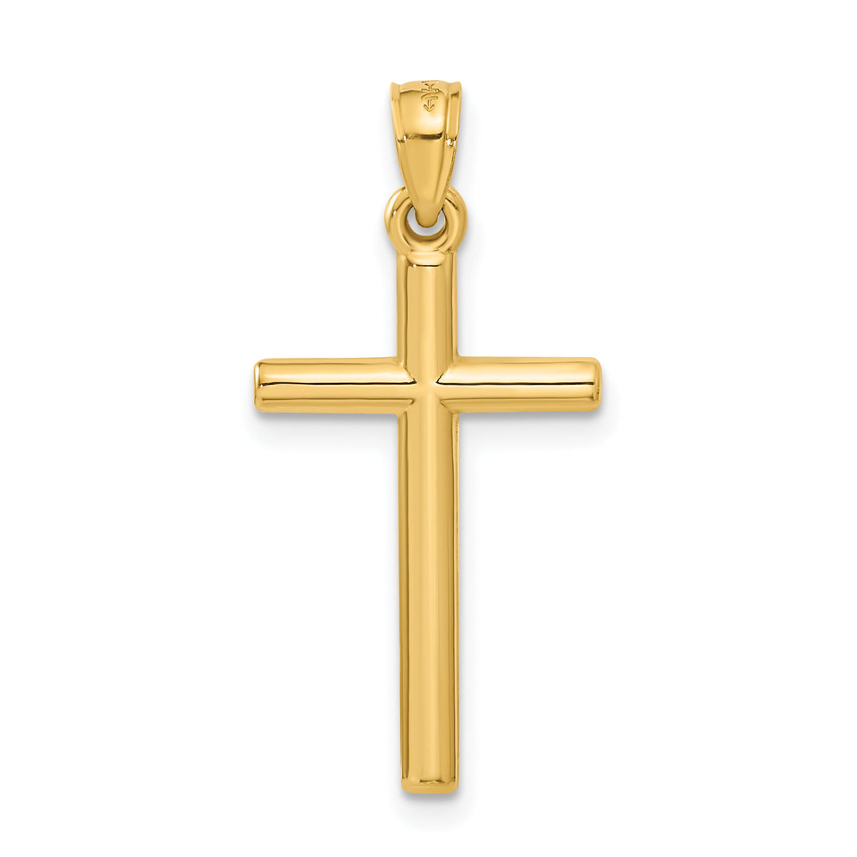 14k Polished Hollow Cross Pendant-C3625