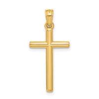 14k Polished Hollow Cross Pendant-C3625