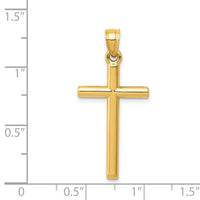 14k Polished Hollow Cross Pendant-C3625