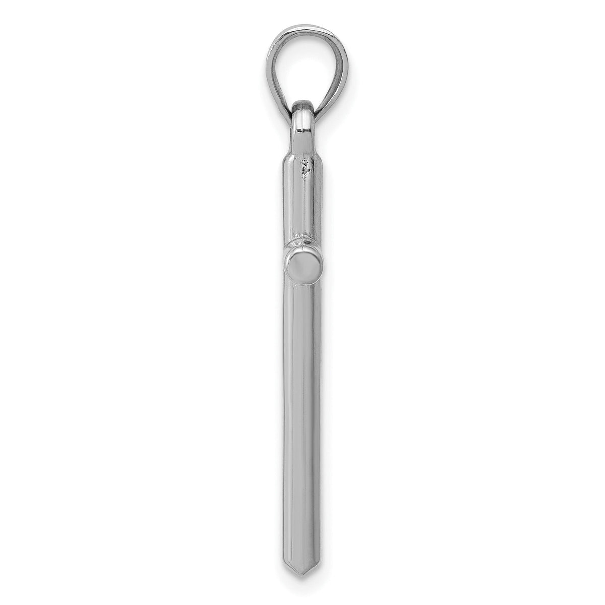 14k White Gold Polished Hollow Cross Pendant-C3625W