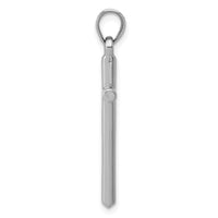 14k White Gold Polished Hollow Cross Pendant-C3625W
