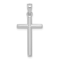 14k White Gold Polished Hollow Cross Pendant-C3625W
