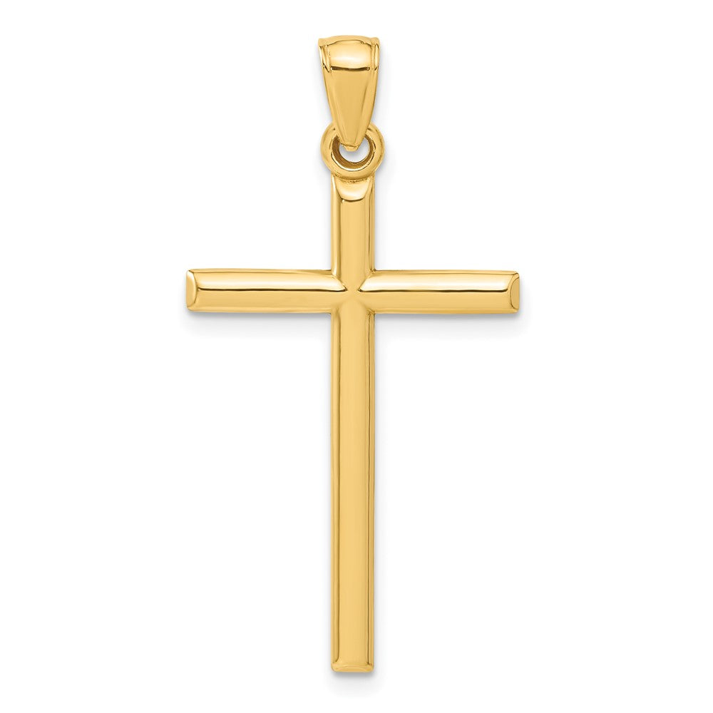 14k Polished Hollow Cross Pendant-C3626