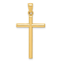 14k Polished Hollow Cross Pendant-C3626