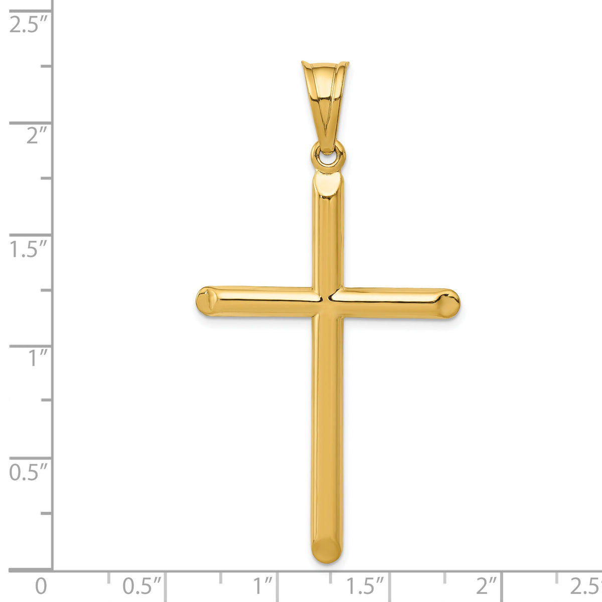 14k 3-D Hollow Cross Pendant-C3627