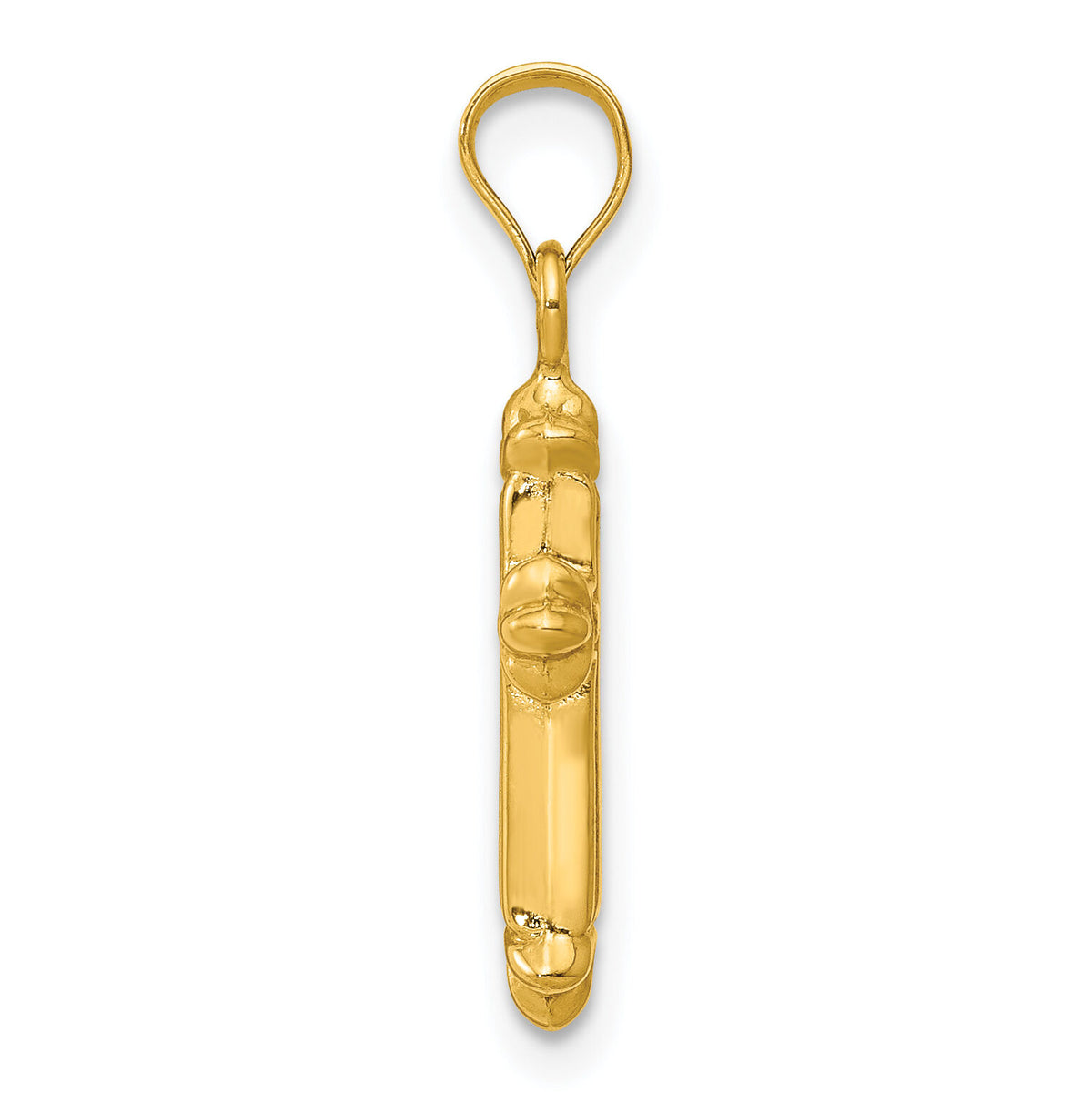 14k Fleur de Lis Hollow Cross Charm-C3637