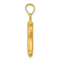 14k Fleur de Lis Hollow Cross Charm-C3637