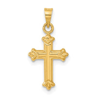 14k Fleur de Lis Hollow Cross Charm-C3637