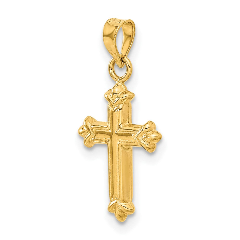 14k Fleur de Lis Hollow Cross Charm-C3637