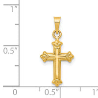 14k Fleur de Lis Hollow Cross Charm-C3637