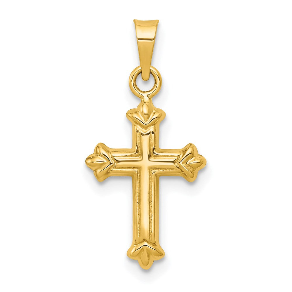 14k Fleur de Lis Hollow Cross Charm-C3637