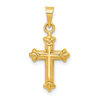 14k Fleur de Lis Hollow Cross Charm-C3637