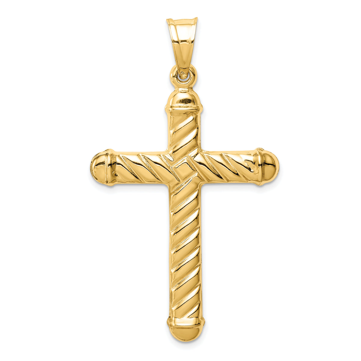 14k Hollow Cross Pendant-C3662