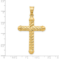 14k Hollow Cross Pendant-C3662