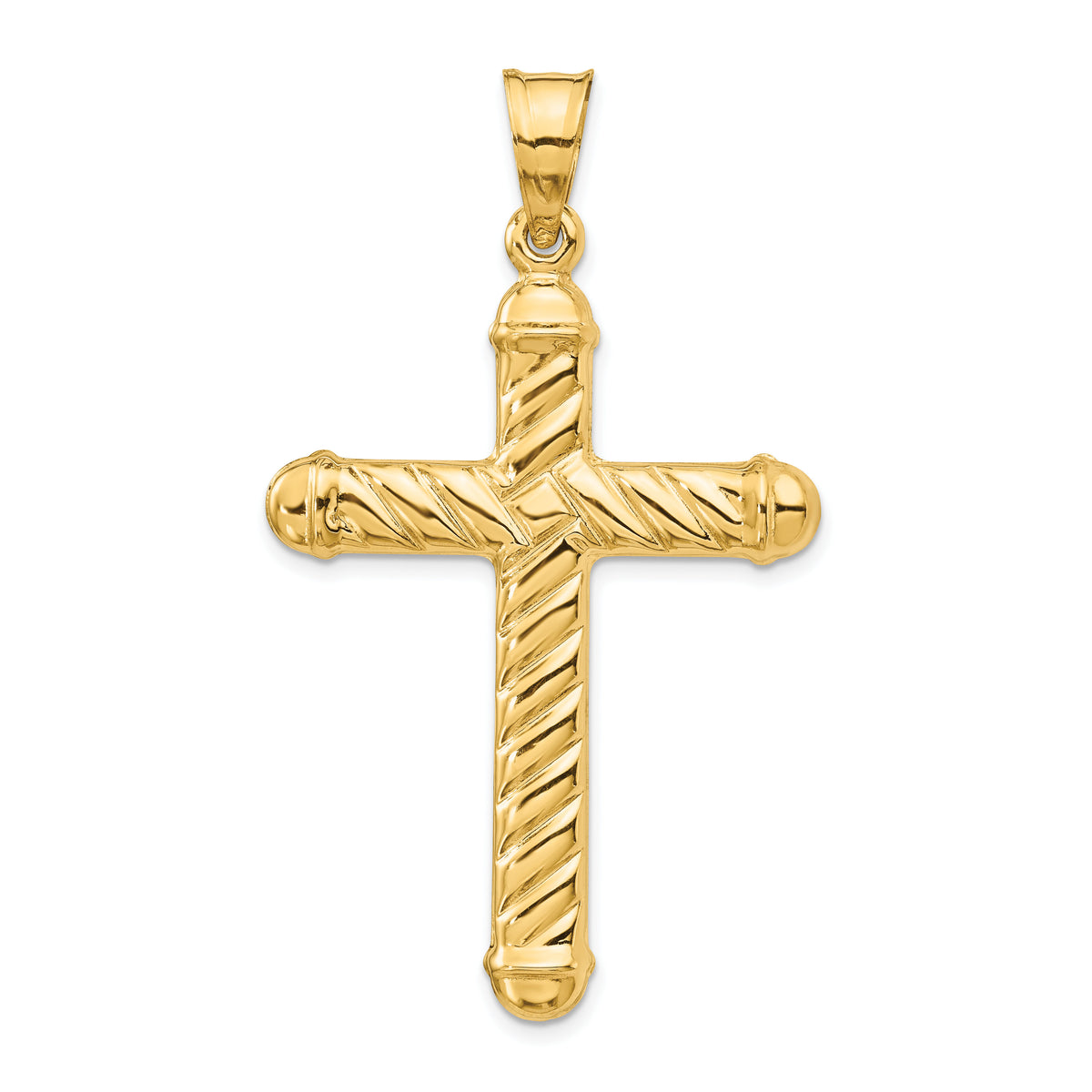 14k Hollow Cross Pendant-C3662