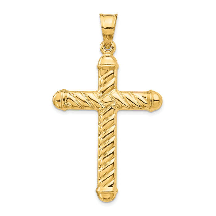 14k Hollow Cross Pendant-C3662