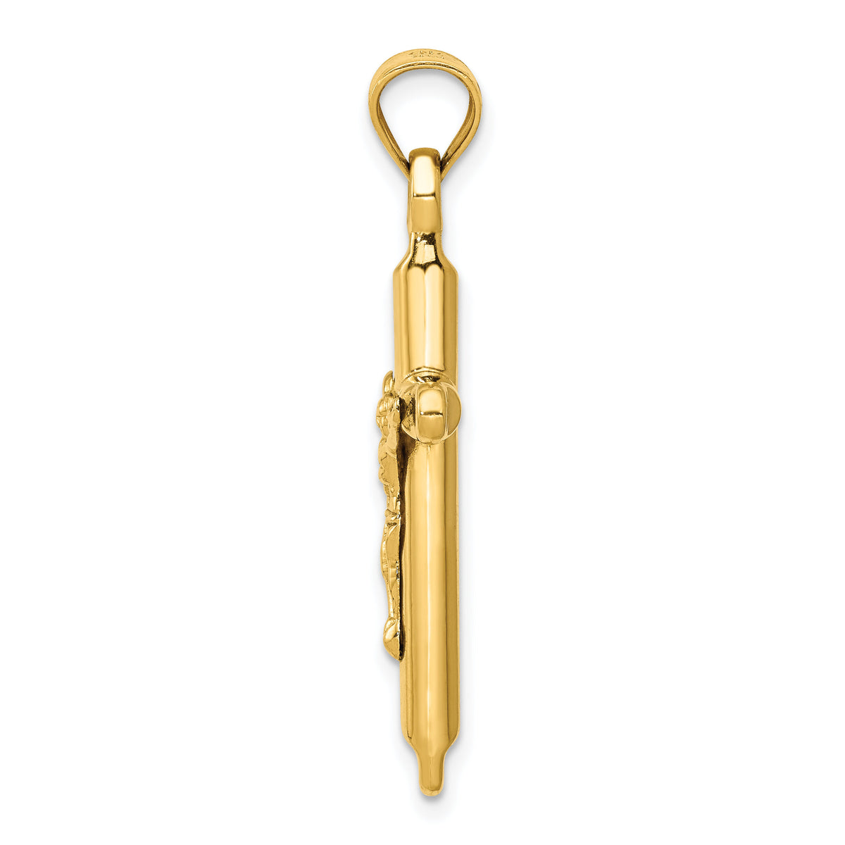 14k Hollow Crucifix Pendant-C3670