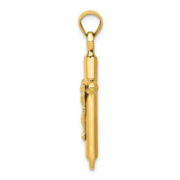 14k Hollow Crucifix Pendant-C3670