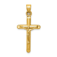 14k Hollow Crucifix Pendant-C3670