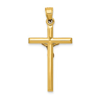 14k Hollow Crucifix Pendant-C3671