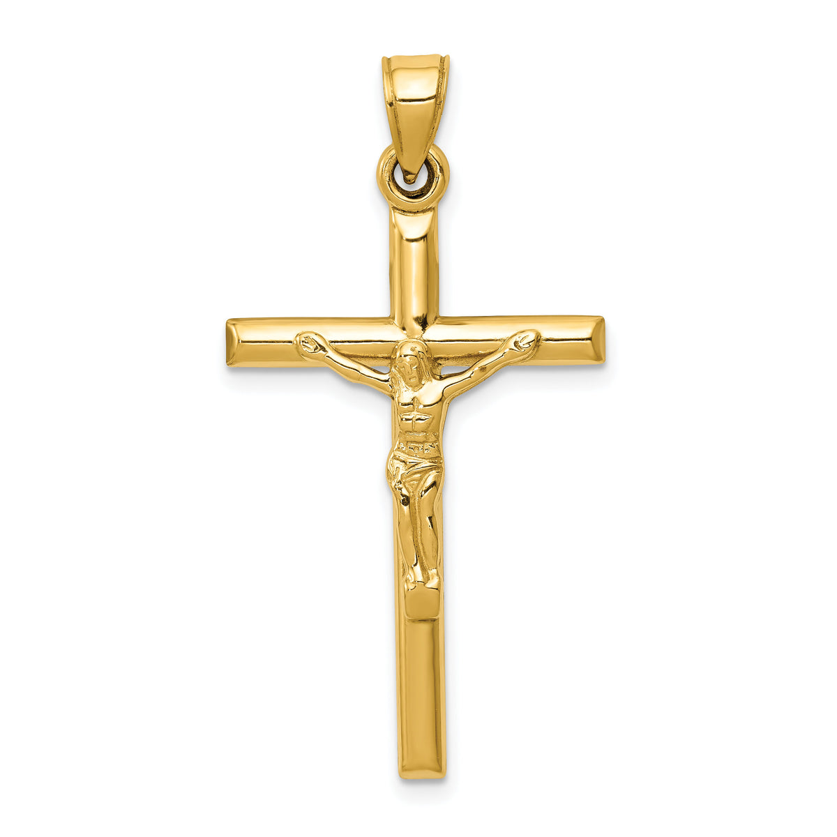 14k Hollow Crucifix Pendant-C3671