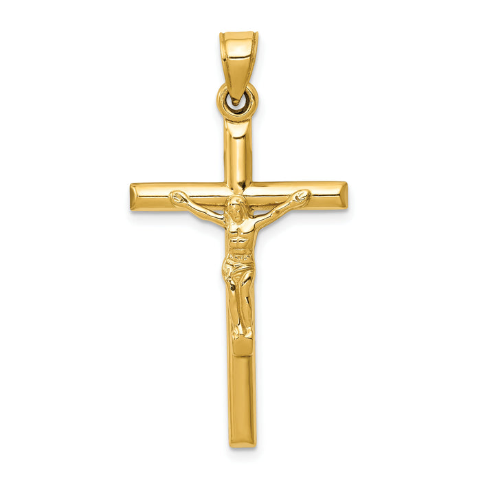 14k Hollow Crucifix Pendant-C3671