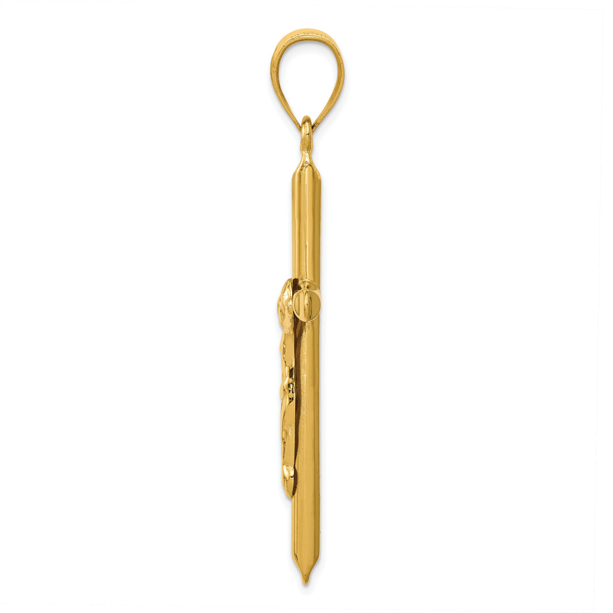 14k Polished Hollow Crucifix Pendant-C3672