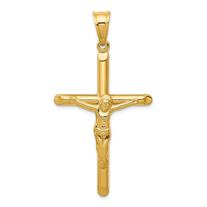 14k Polished Hollow Crucifix Pendant-C3672