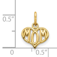14k MOM Heart Charm-C368