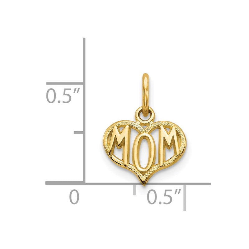 14k MOM Heart Charm-C368