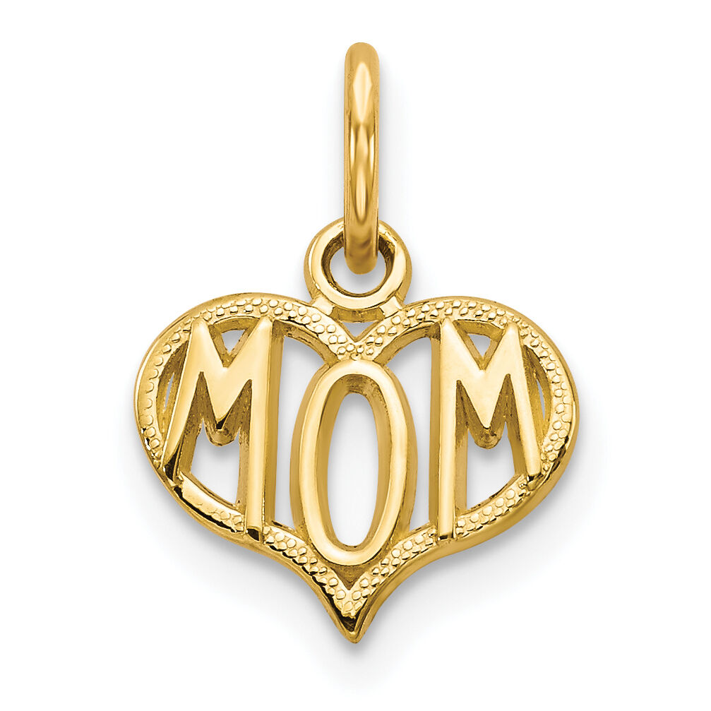 14k MOM Heart Charm-C368