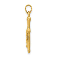 14K Reversible Crucifix Pendant-C3687